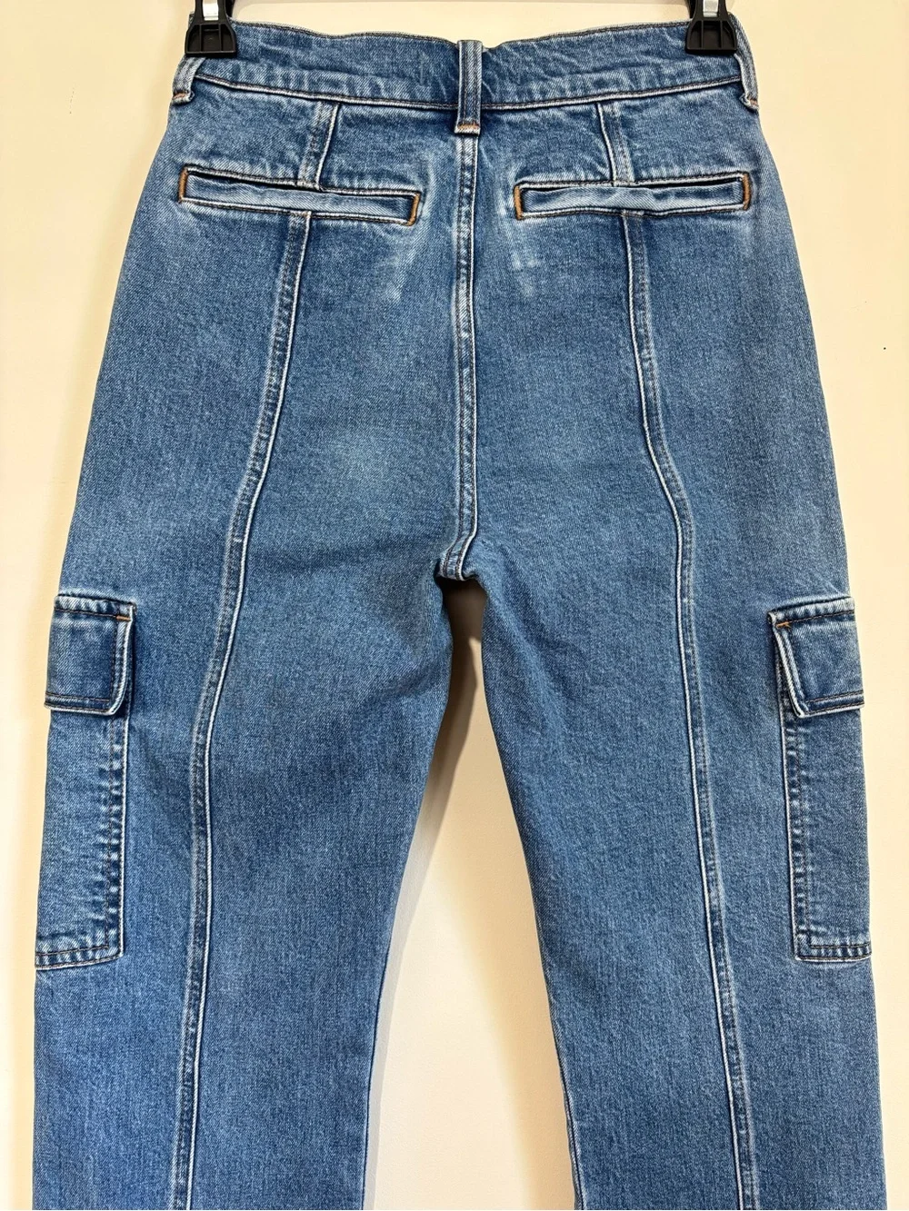 Madewell Preppy Grunge Utility High Rise 90s Straight Leg Cargo Jeans W23/ L29